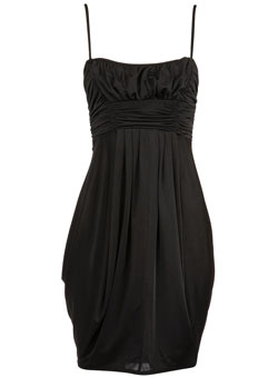 Black slinky ruch dress