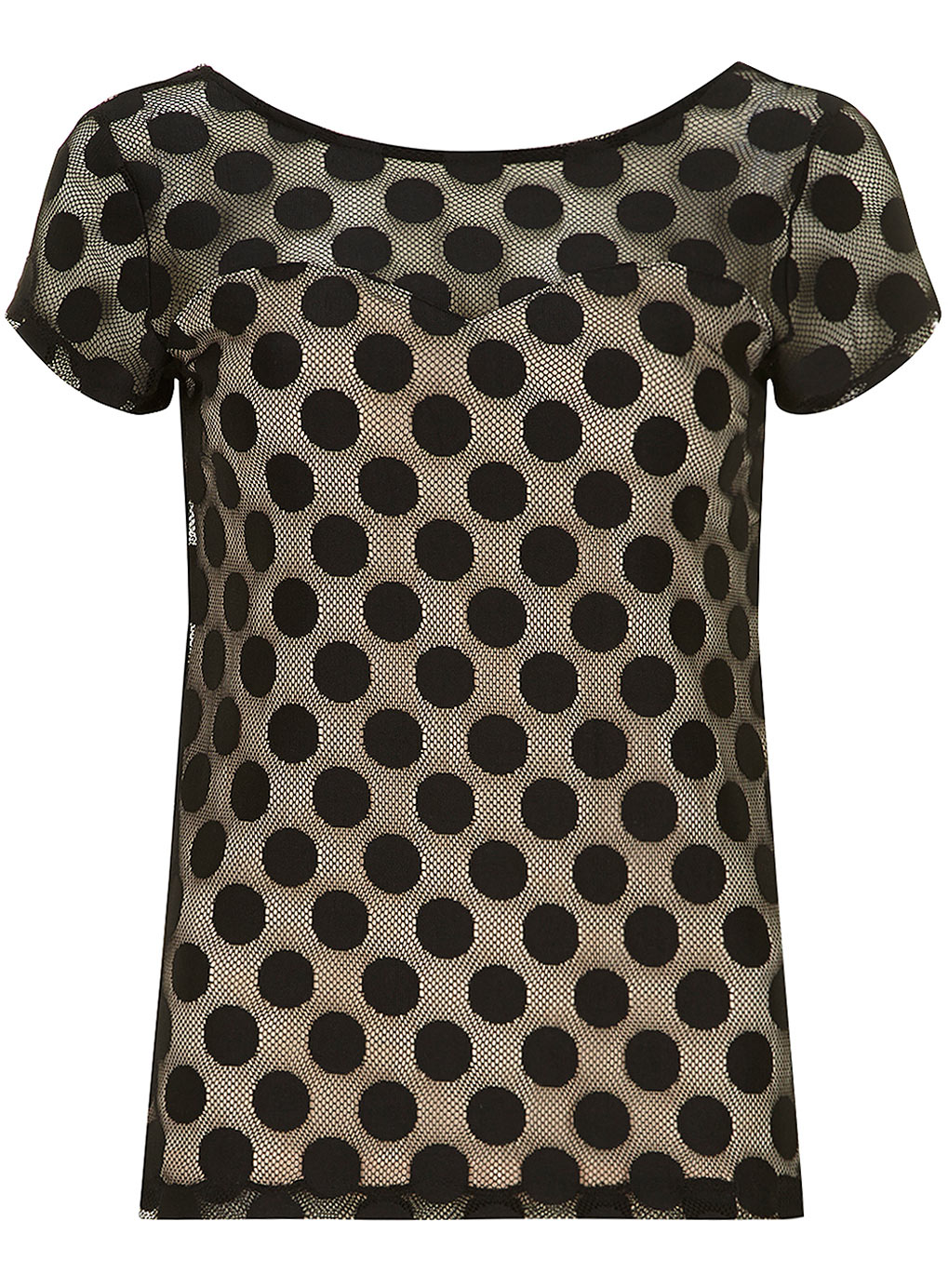 Dorothy Perkins Black spot lace sweetheart tee 05429898