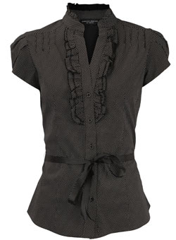 Dorothy Perkins Black spot ruffle blouse