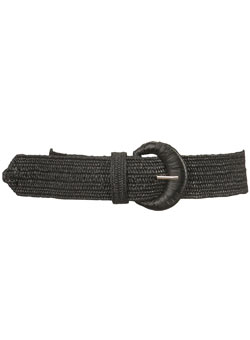 Dorothy Perkins Black straw elastic waist belt