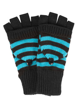 Dorothy Perkins Black stripe fingerless gloves