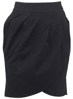 Black stripe tulip skirt