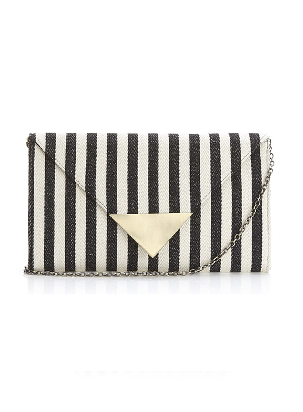 Dorothy Perkins Black Striped Clutch Bag 68110004
