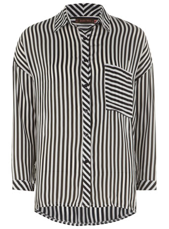 Black striped oversized blouse DP61410010