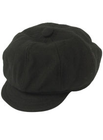 Black structured baker boy hat