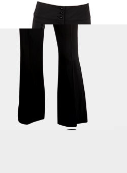 Black textured stripe trousers