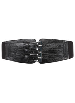 Dorothy Perkins Black triple buckle waist belt