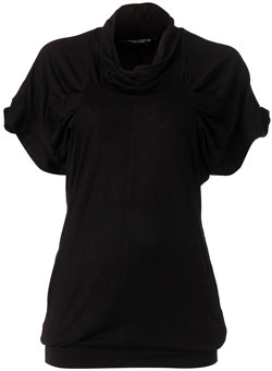 Dorothy Perkins Black tuck sleeve jersey top