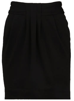 Black twist front tulip skirt