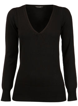 Dorothy Perkins Black v-neck jumper