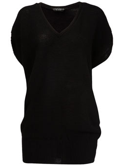 Dorothy Perkins Black v-neck tabard jumper