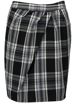 Black/white check tulip skirt