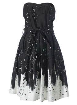 Dorothy Perkins Black/white paint prom dress