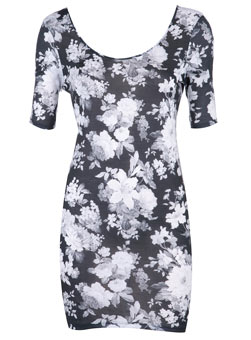 Dorothy Perkins Black/white rose pleat top