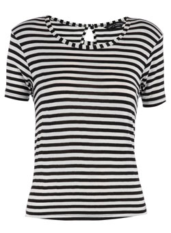 Dorothy Perkins Black/white stripe crop t-shirt