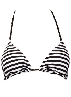 Dorothy Perkins Black/white stripe padded triangle top