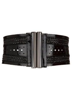 Dorothy Perkins Black wide cutwork waist belt