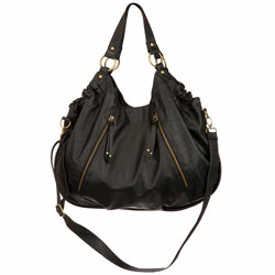 Dorothy Perkins Black zip front slouch bag