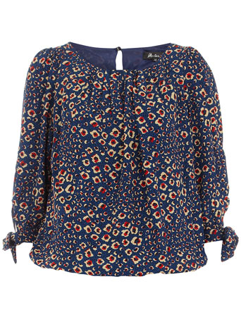 Dorothy Perkins Blue 3/4 printed blouse DP01000136