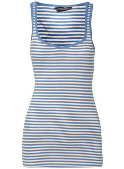 Dorothy Perkins Blue and oatmeal stripe vest