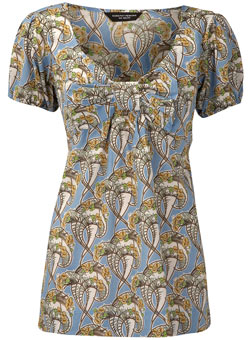 Dorothy Perkins Blue art nouveau top