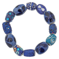 Blue ceramic bead bracelet