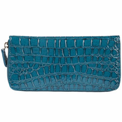 Dorothy Perkins Blue croc zip around purse