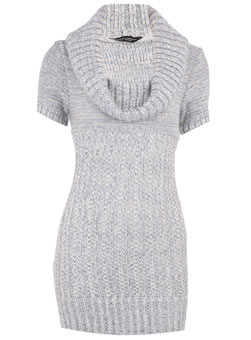 Dorothy Perkins Blue/grey cowl neck jumper