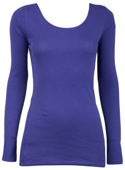Dorothy Perkins Blue long sleeve scoop back top