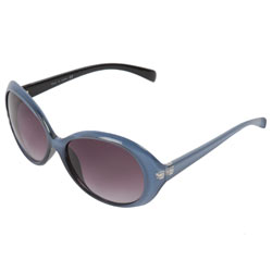 Blue round plastic sunglasses
