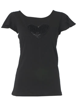 Dorothy Perkins Blue sequin heart top