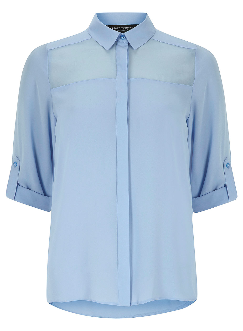 Dorothy Perkins Blue sheer insert blouse 05414710