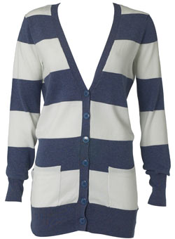 Dorothy Perkins Blue/white girlfriend cardigan