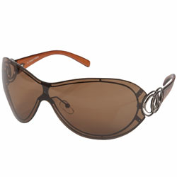 Brown metal overlay sunglasses