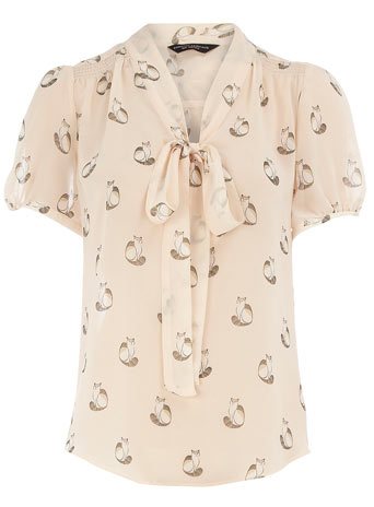 Dorothy Perkins Cat print pussybow blouse DP05293582