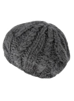 Charcoal cable chunky beret
