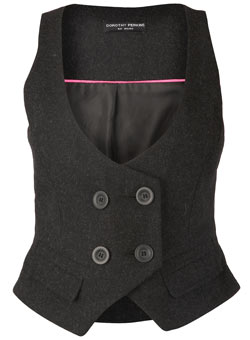 Dorothy Perkins Charcoal flannel waistcoat