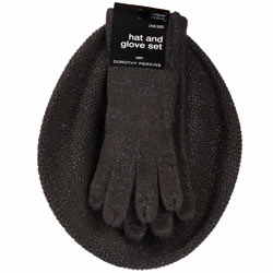 Dorothy Perkins Charcoal hat and glove set