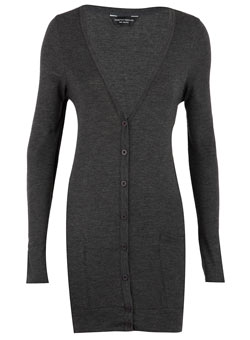 Dorothy Perkins Charcoal slubby jersey cardigan