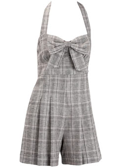 Dorothy Perkins Check bow playsuit