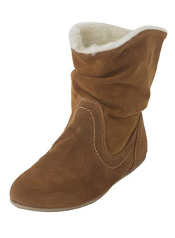 Dorothy Perkins Chestnut fur lined suede boots