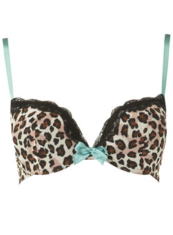 Dorothy Perkins Chocolate animal mesh bra