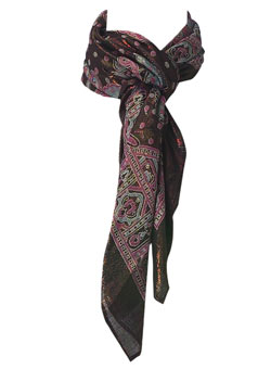 Dorothy Perkins Chocolate paisley lurex scarf