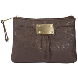 Dorothy Perkins Chocolate plate zip top purse