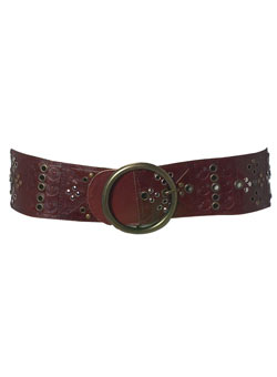 Dorothy Perkins Chocolate stud leather belt
