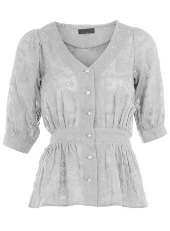 Dorothy Perkins Closet grey embroidered blouse DP60000077