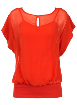 Dorothy Perkins Coral batwing top