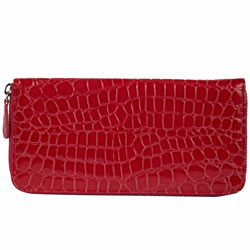 Dorothy Perkins Coral croc zip around purse