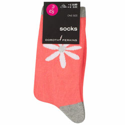 Dorothy Perkins Coral daisy socks