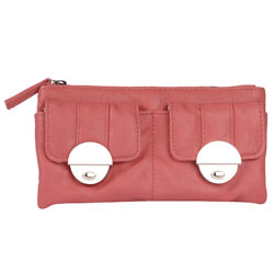 Dorothy Perkins Coral double round lock purse